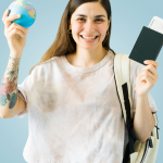 Woman exploring U.S. healthcare for women living abroad options.